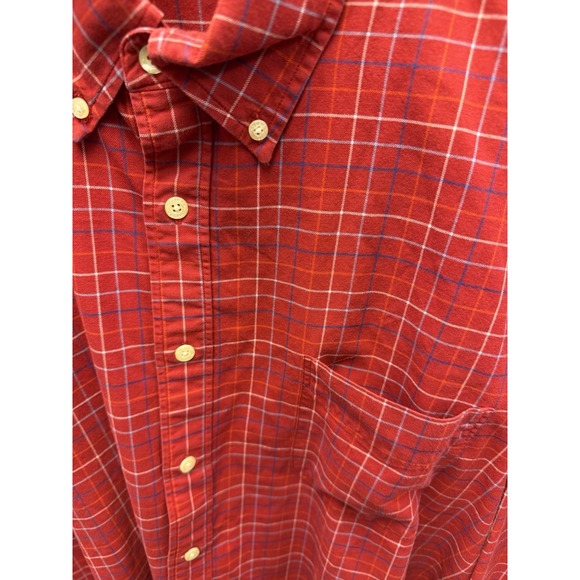 Lyle & Scott Shirt Mens XXL Cotton Button Down Red Plaid Long Sleeve - Picture 2 of 4